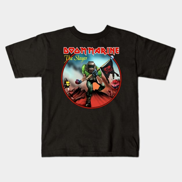 Doom Marine Kids T-Shirt by demonigote